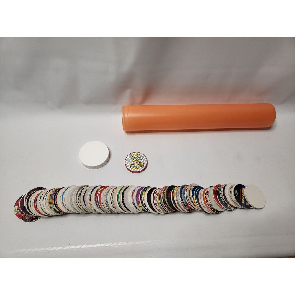 Vintage 90s Pogs Lot w/ Slammer & Holder
